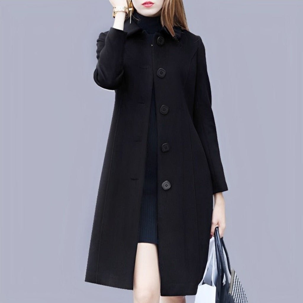 Wool Mid Length Single Breasted Slim Blended Coat - Body Central
