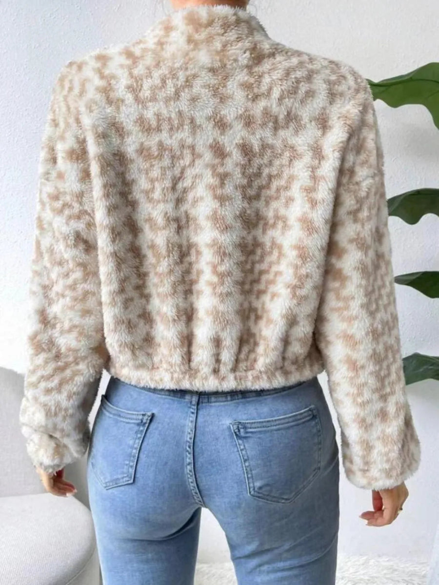 Zip Up Long Sleeve Fuzzy Outerwear - Body Central