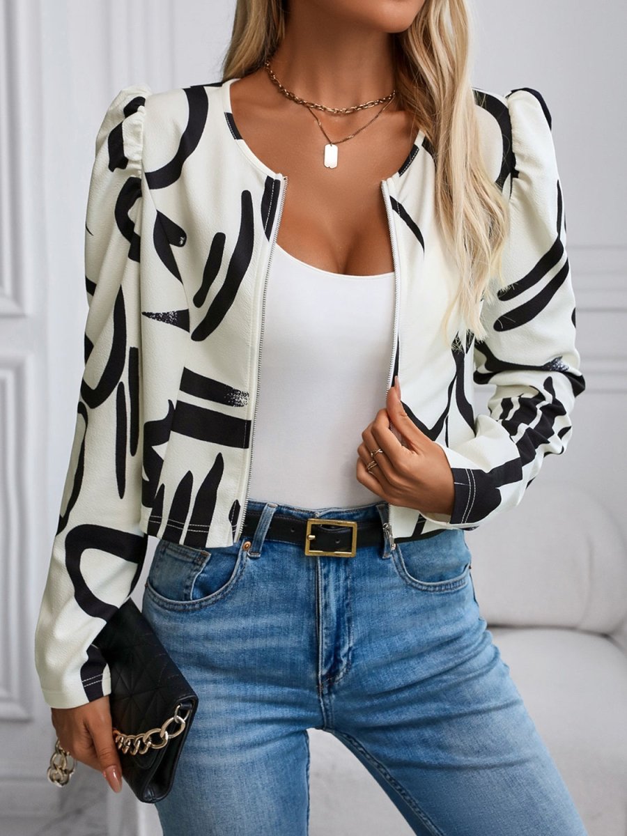 Zip Up Long Sleeve Jacket - Body Central