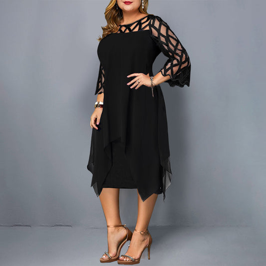 3/4 Short Sleeve Hollow Out Midi Dress | Body Central
