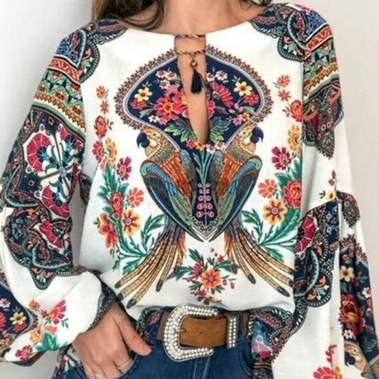 Bohemian Vintage Floral Blouse | Body Central
