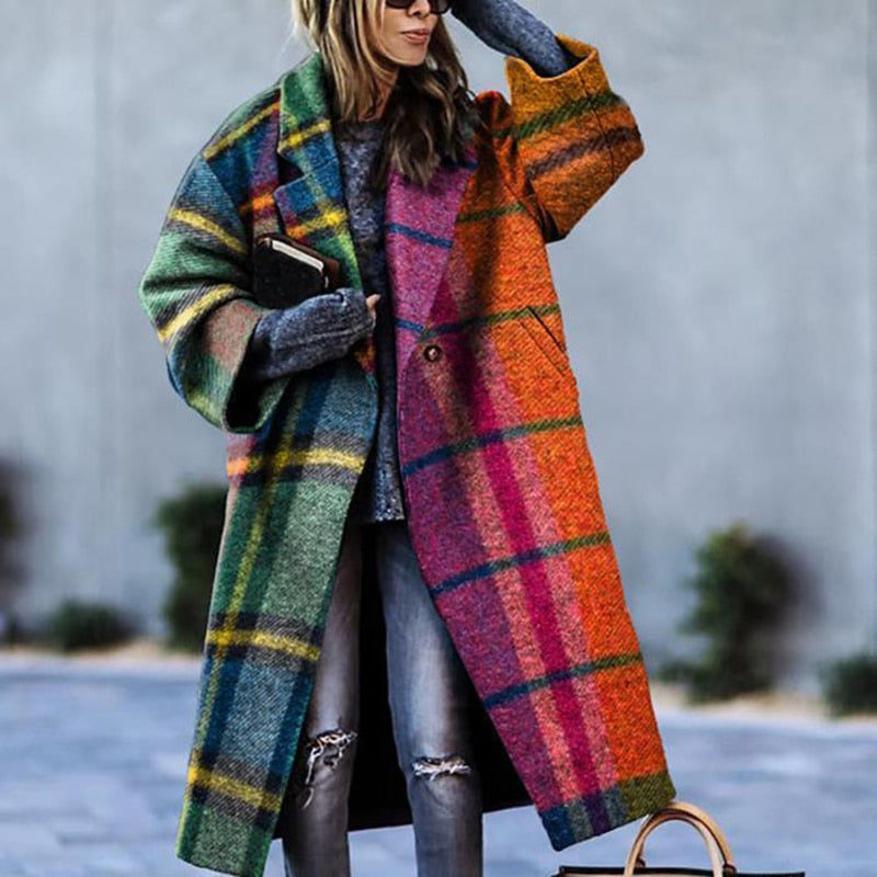 Elegant Outwear Single Button Coat Loose Wool Cardigan - Body Central Store