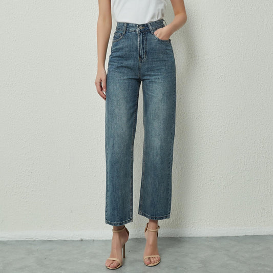 High Waist Wide Leg Straight Jeans - Body Central Store