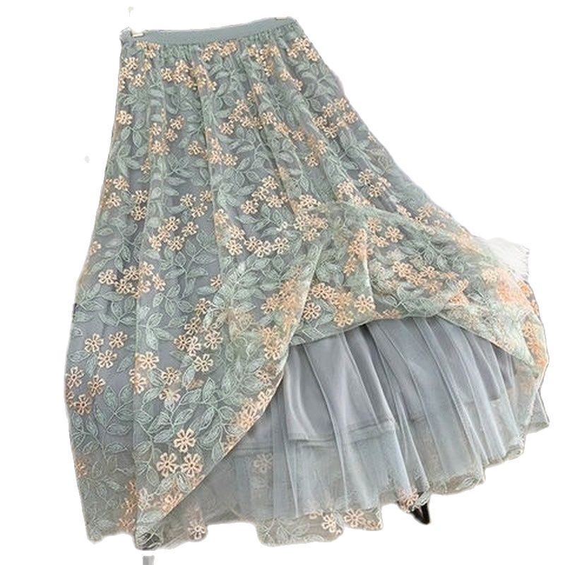 Floral Elastic High Waist Mesh Midi Skirt - Body Central Store