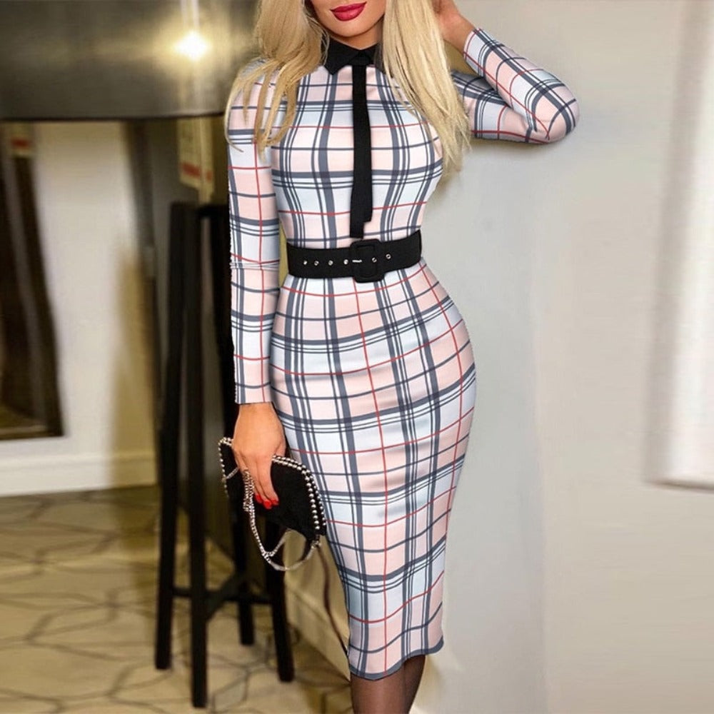 Bodycon Autumn Long Sleeve Slim High Waist Elegant A Line Pencil Dress - Body Central Store