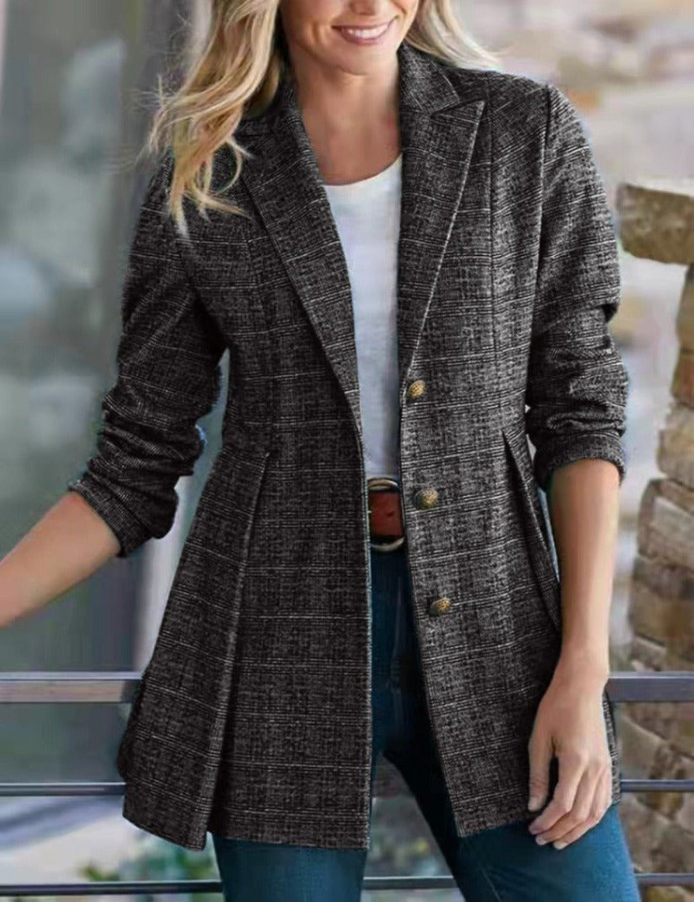 Lapel Long Sleeve Slim Elegant Blazer | Body Central