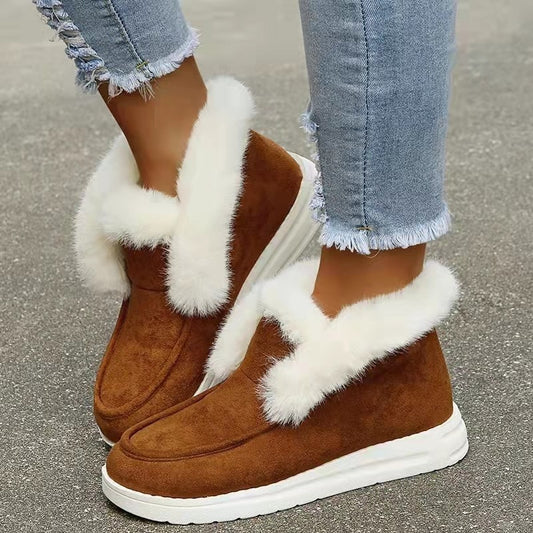 Ankle Warm Plush Fur Snow Boots - Body Central Store
