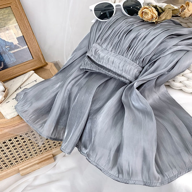Elastic High Waist A-Line Midi Skirt - Body Central Store