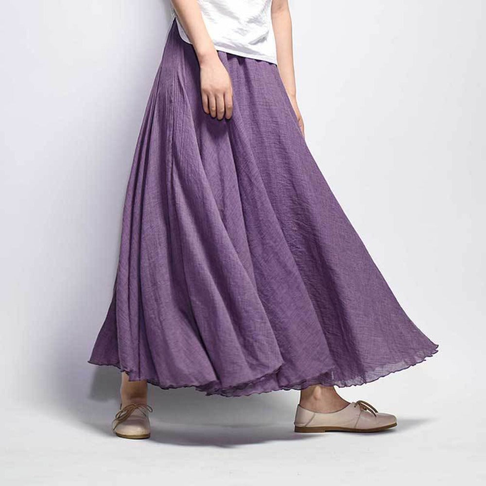 Elegant High Waist Linen Maxi Skirt - Body Central Store
