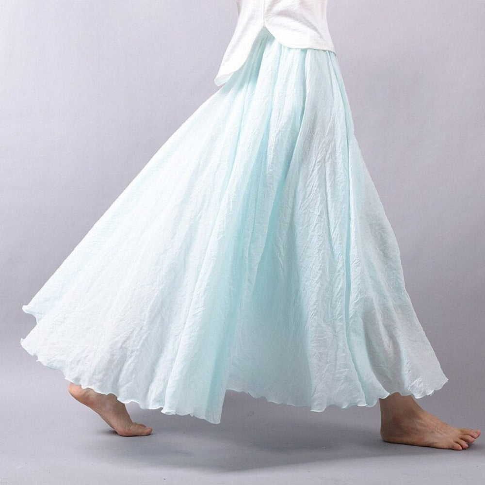 Elegant High Waist Linen Maxi Skirt - Body Central Store