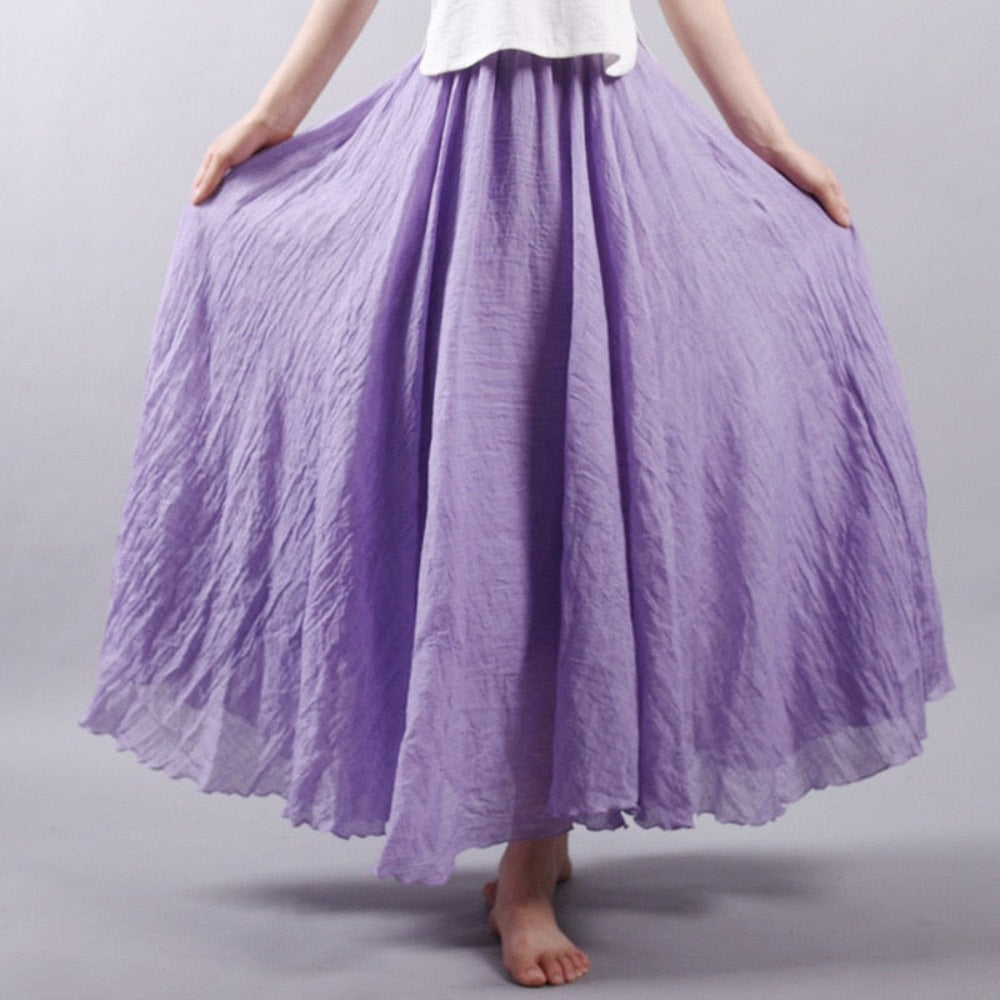 Elegant High Waist Linen Maxi Skirt - Body Central Store