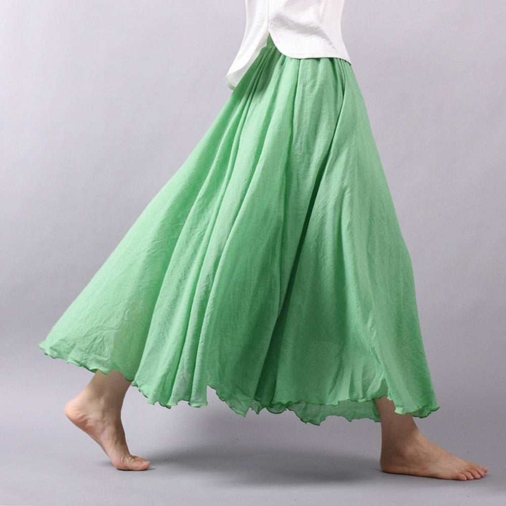 Elegant High Waist Linen Maxi Skirt - Body Central Store