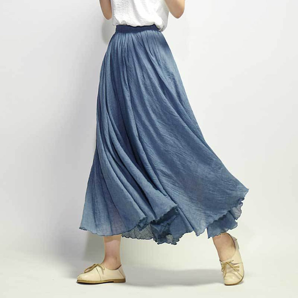 Elegant High Waist Linen Maxi Skirt - Body Central Store