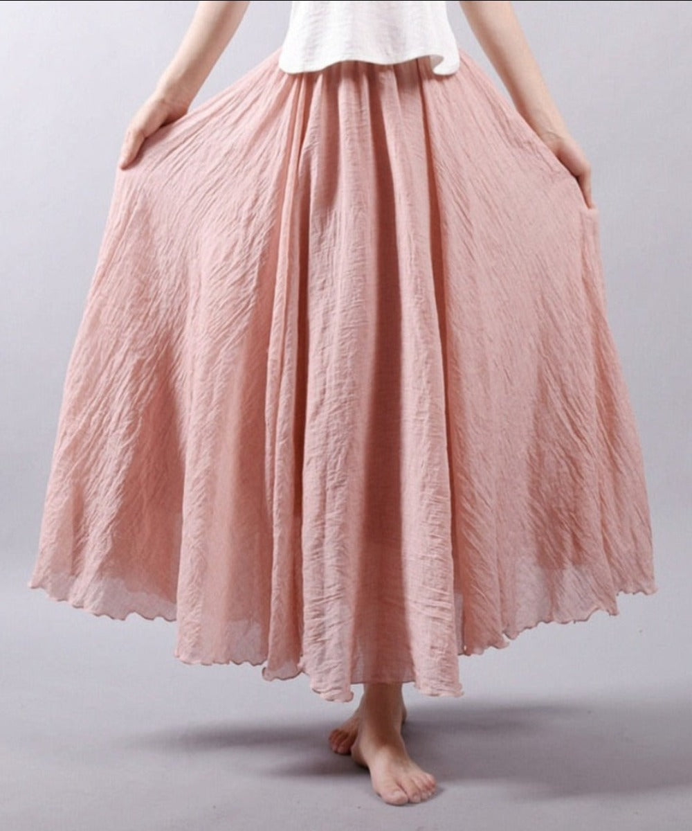Elegant High Waist Linen Maxi Skirt - Body Central Store
