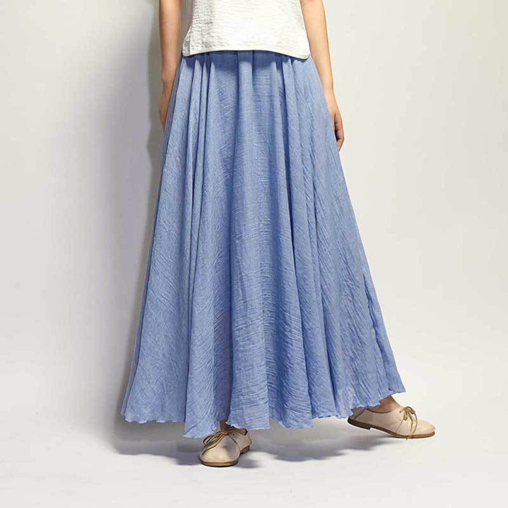 Elegant High Waist Linen Maxi Skirt - Body Central Store