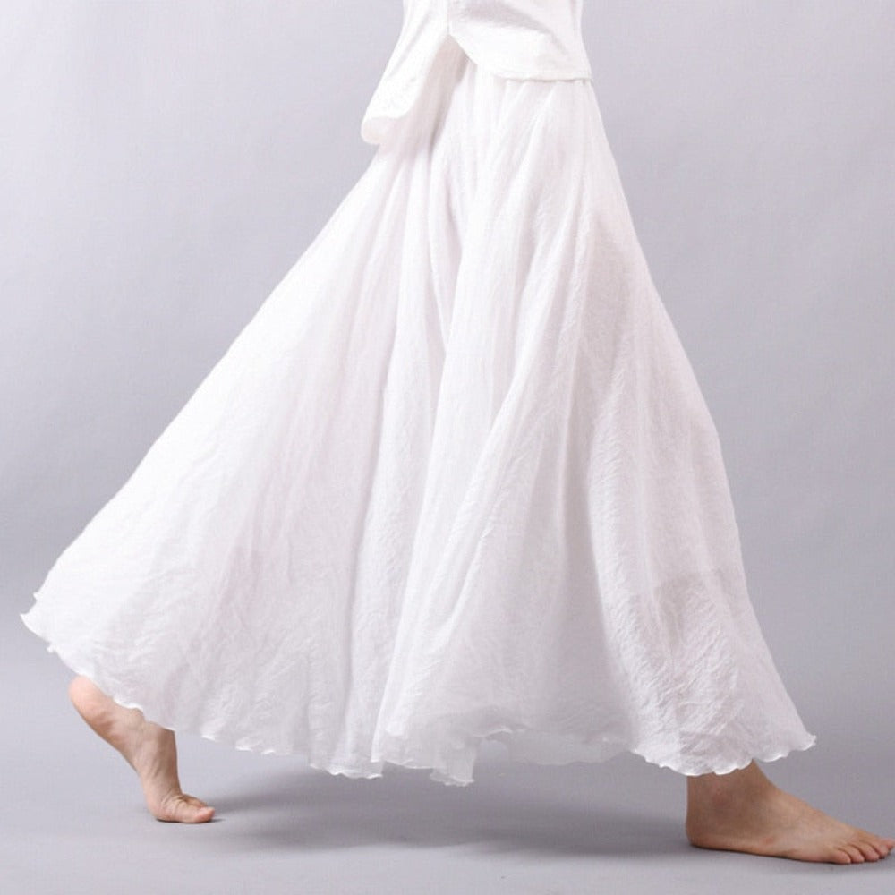 Elegant High Waist Linen Maxi Skirt - Body Central Store