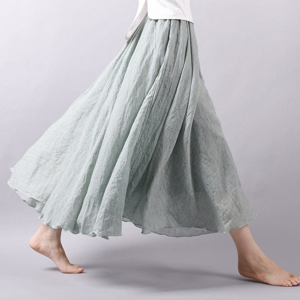 Elegant High Waist Linen Maxi Skirt - Body Central Store
