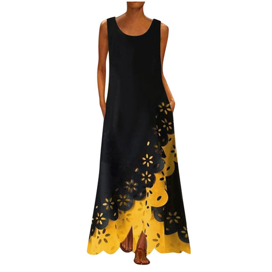 Sleeveless Round Neck Maxi Dress | Body Central
