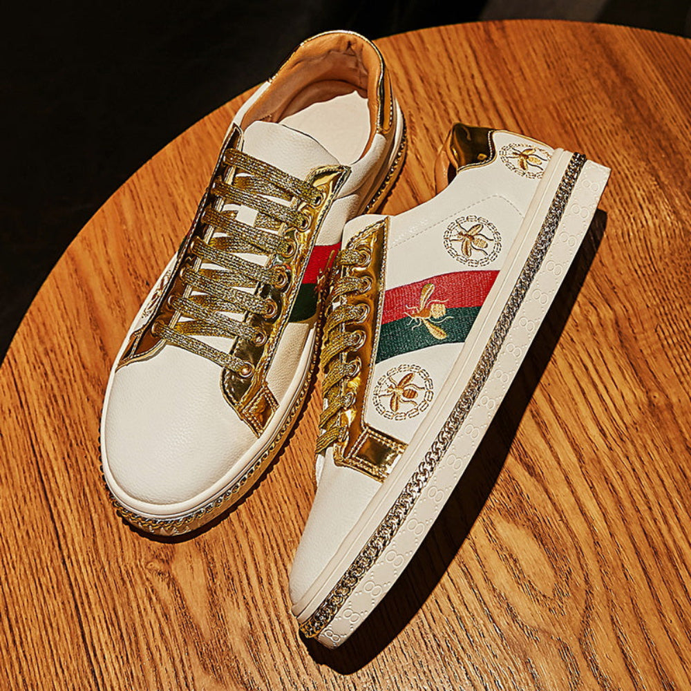 Stylish Brand Embroidered Skateboarding Sneakers | Body Central