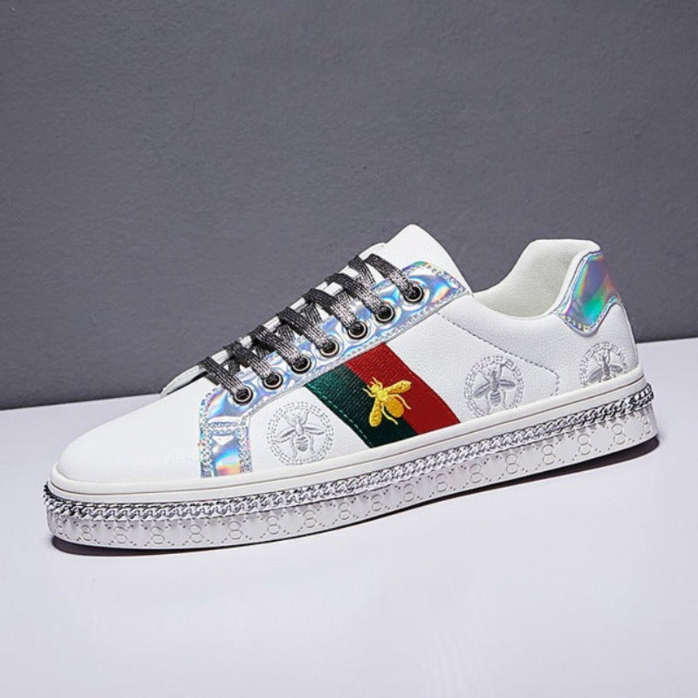 Stylish Brand Embroidered Skateboarding Sneakers | Body Central