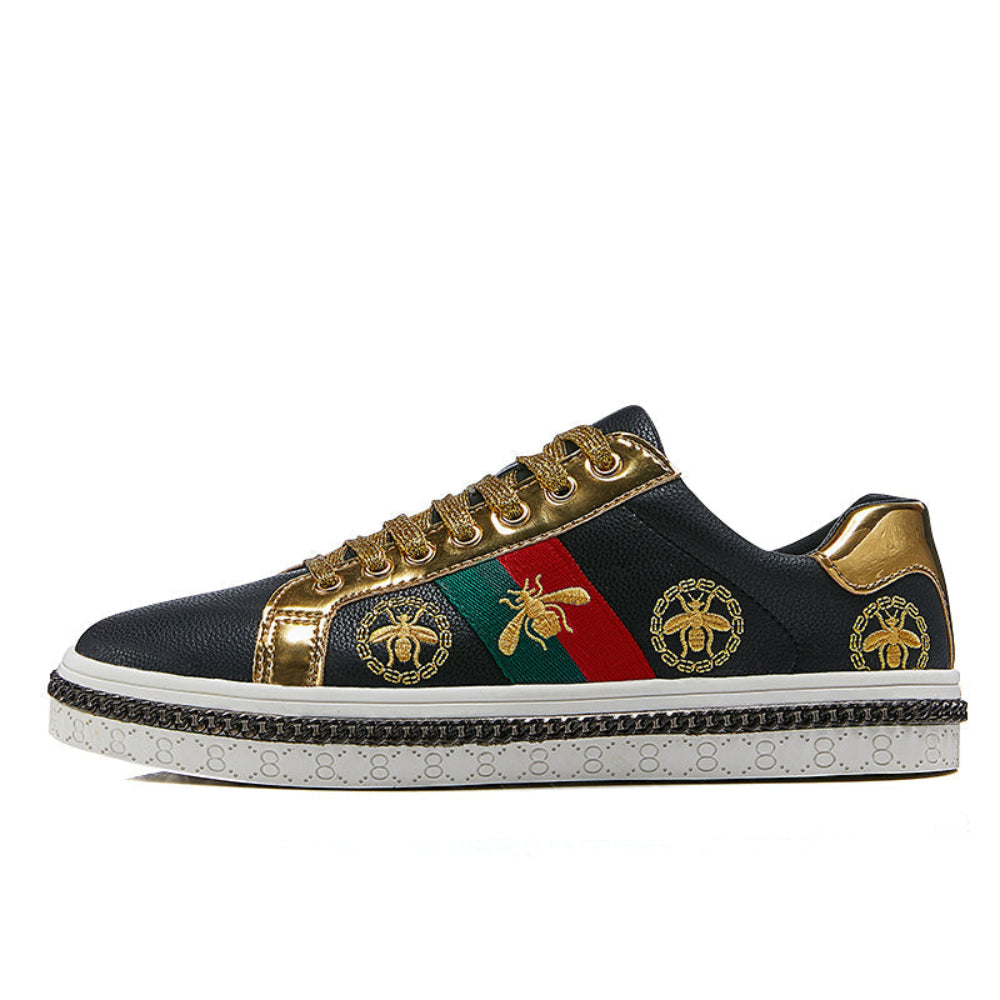 Stylish Brand Embroidered Skateboarding Sneakers | Body Central