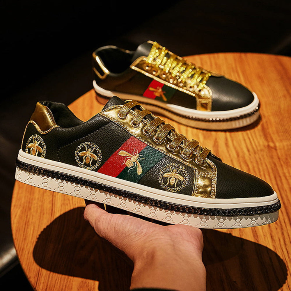Stylish Brand Embroidered Skateboarding Sneakers | Body Central