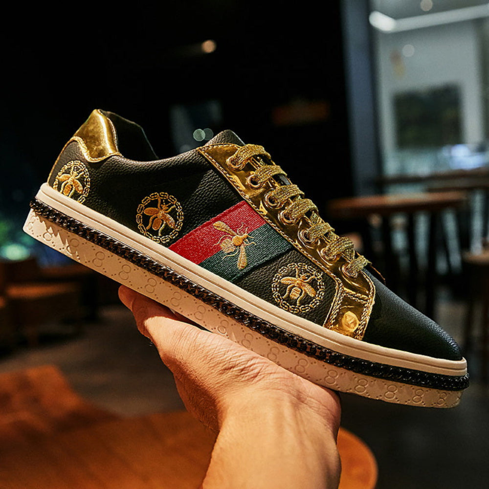 Stylish Brand Embroidered Skateboarding Sneakers | Body Central
