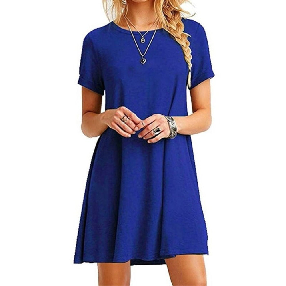 Summer Mini Short Sleeve Beach Loose Dress | Body Central