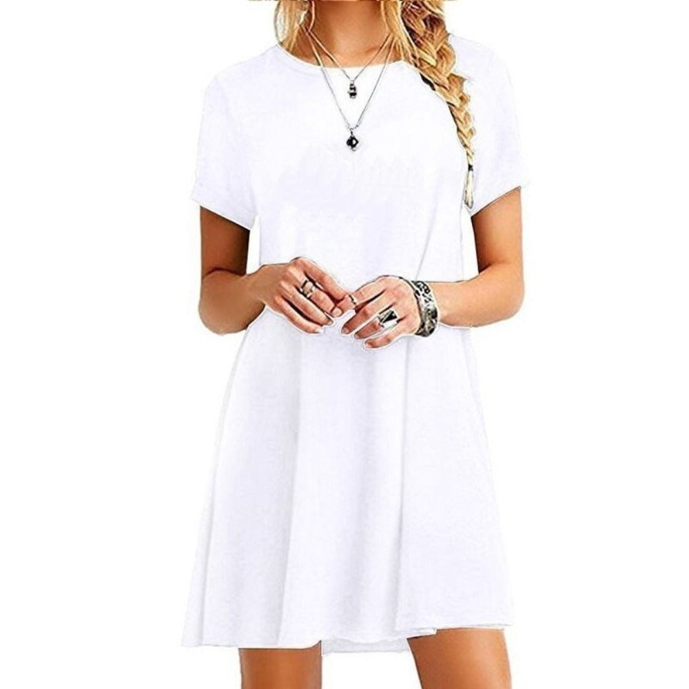 Summer Mini Short Sleeve Beach Loose Dress | Body Central