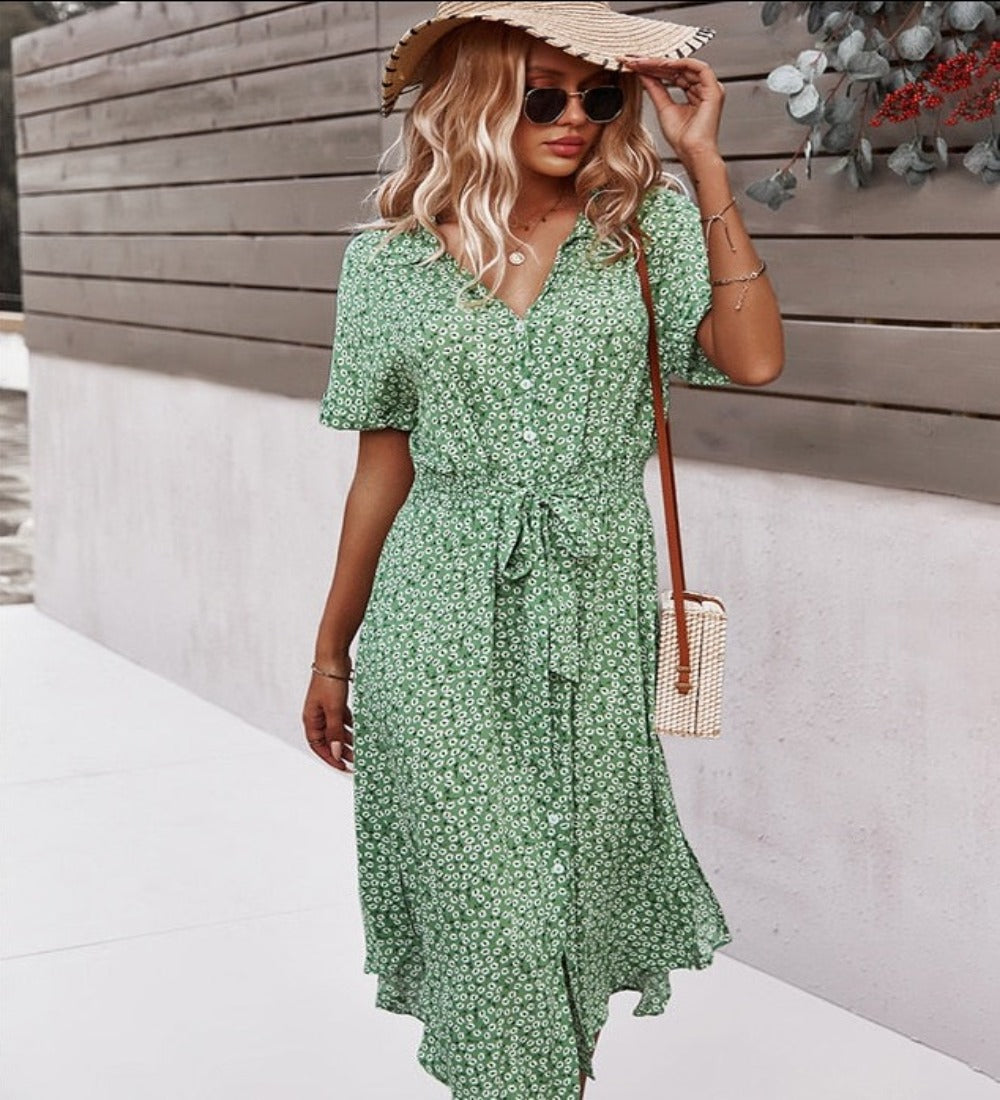 Summer Polka Dot Fashion Split Beach Long Dress | Body Central