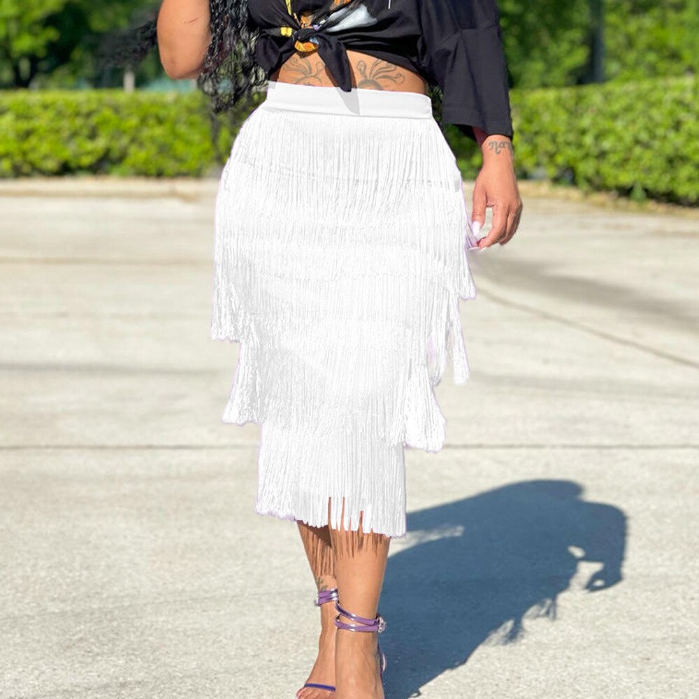 Tassel Fringe Bodycon Pencil Skirt | Body Central