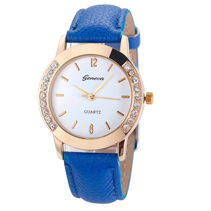Branded Women Leather Quartz Watch - Body Central