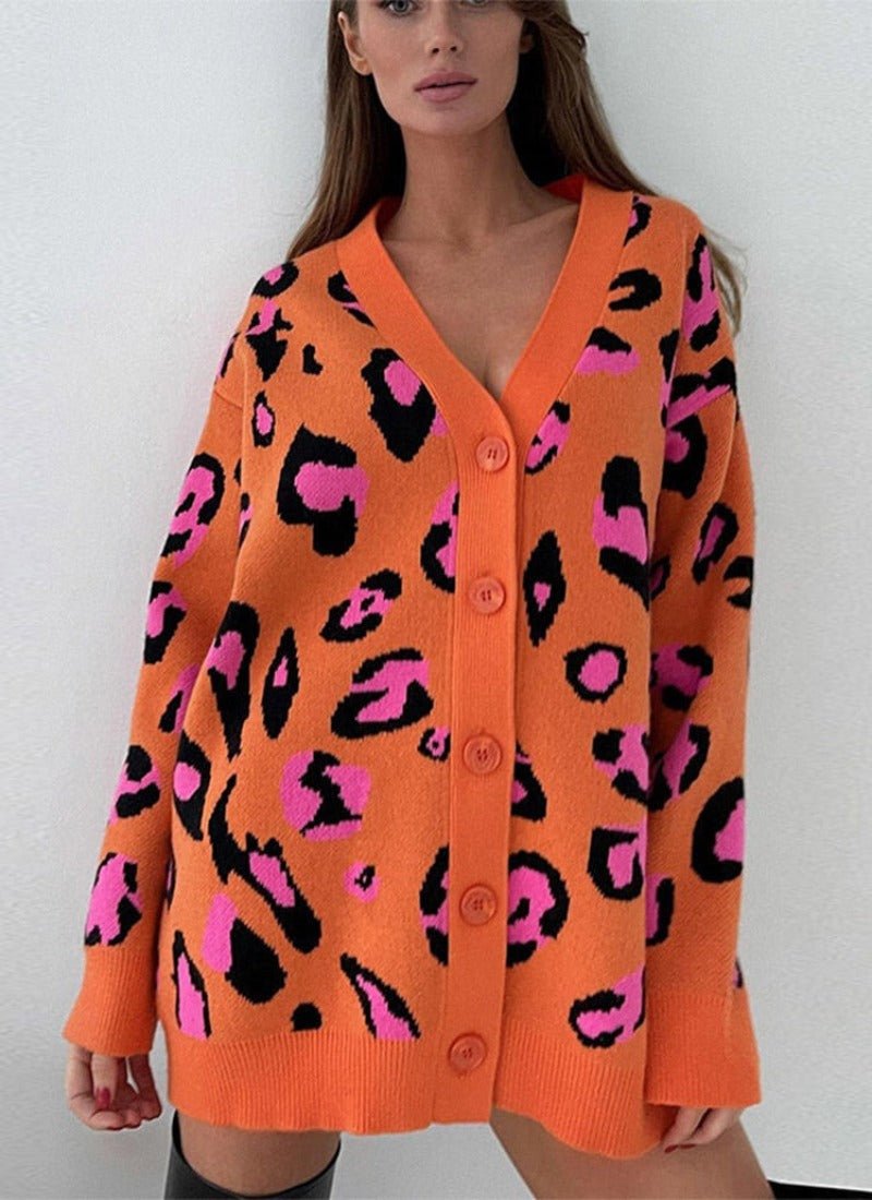 Buttons V - neck Checkered Knitted Long Sleeve Sweater Cardigan With Pocket - Body Central