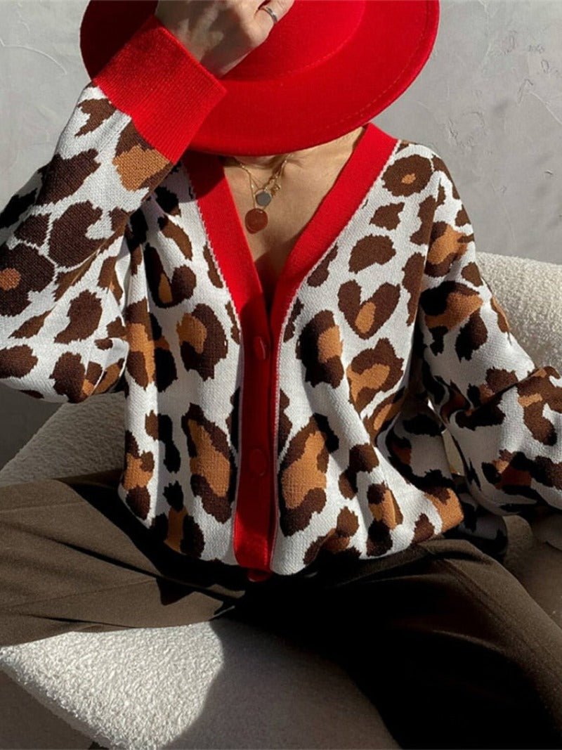 Buttons V - neck Checkered Knitted Long Sleeve Sweater Cardigan With Pocket - Body Central