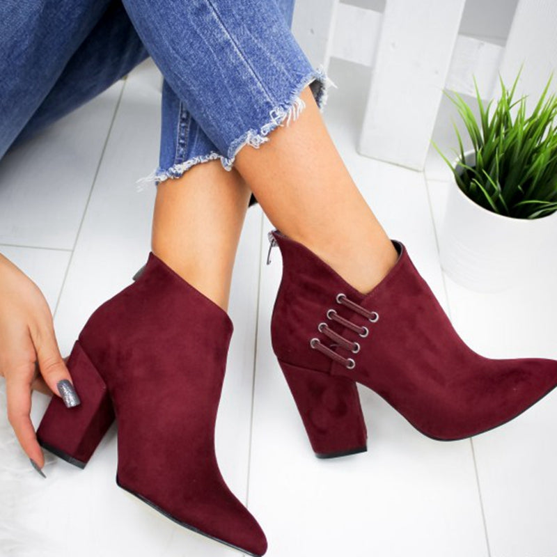 Women Ankle Boots Short High heel Pointed Shoes - Body Central Store