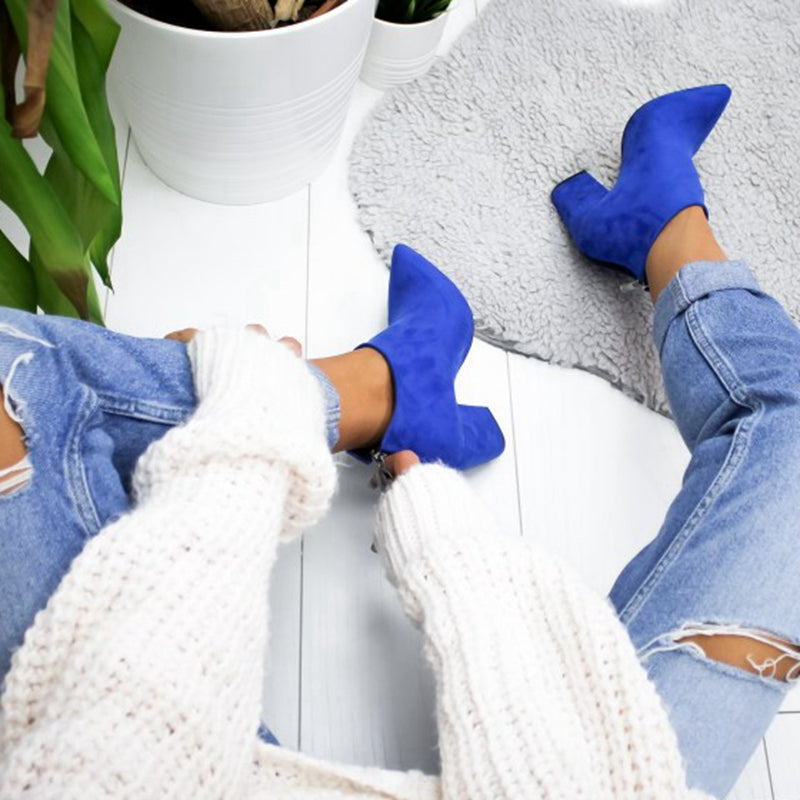 Women Ankle Boots Short High heel Pointed Shoes - Body Central Store