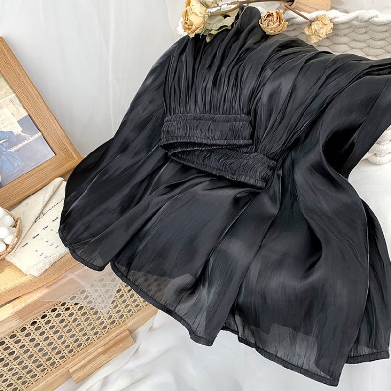 Elastic High Waist A - Line Midi Skirt - Body Central