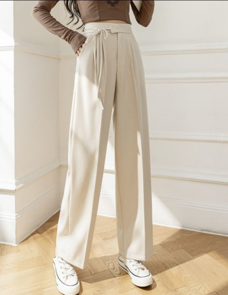 Elastic Waist Wide Leg Pants - Body Central
