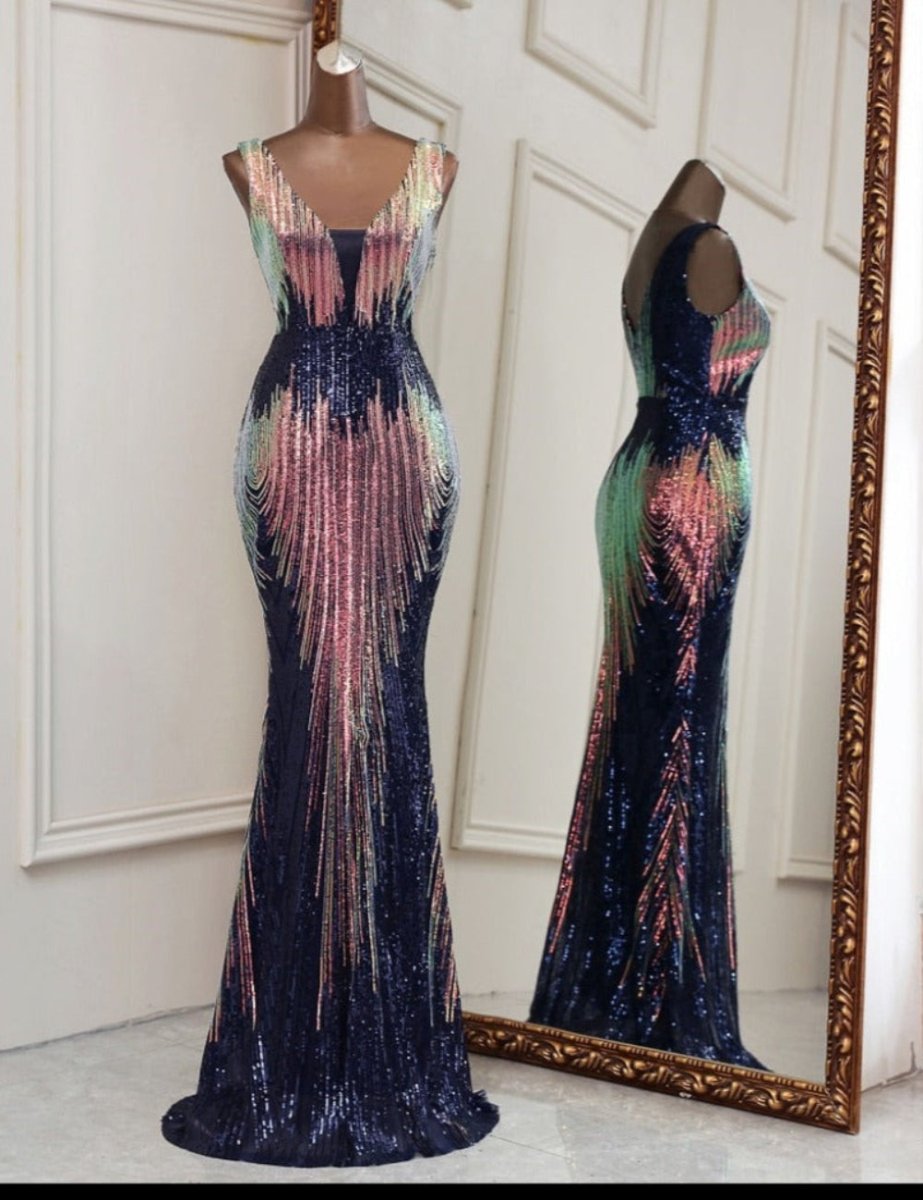 Elegant Deep V neck Evening Dress - Body Central