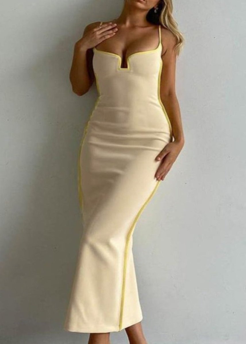 Elegant Dress with Split Slim Spaghetti Strap - Body Central