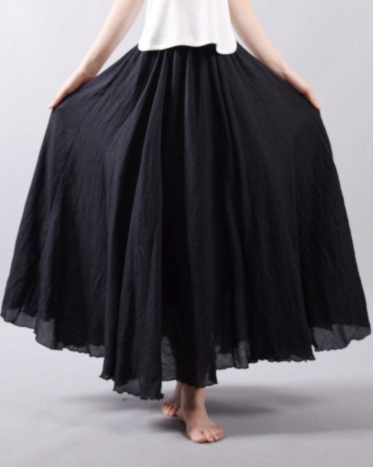 Elegant High Waist Linen Maxi Skirt - Body Central