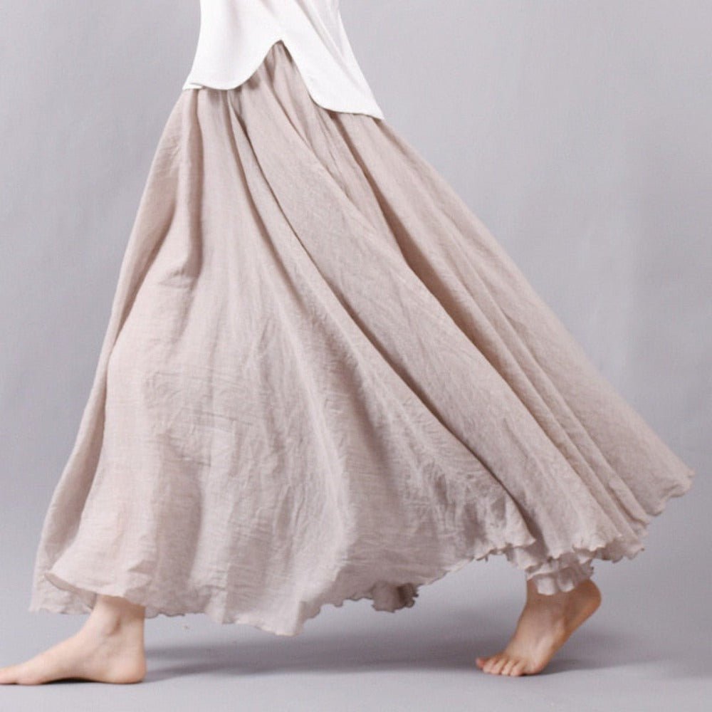 Elegant High Waist Linen Maxi Skirt - Body Central