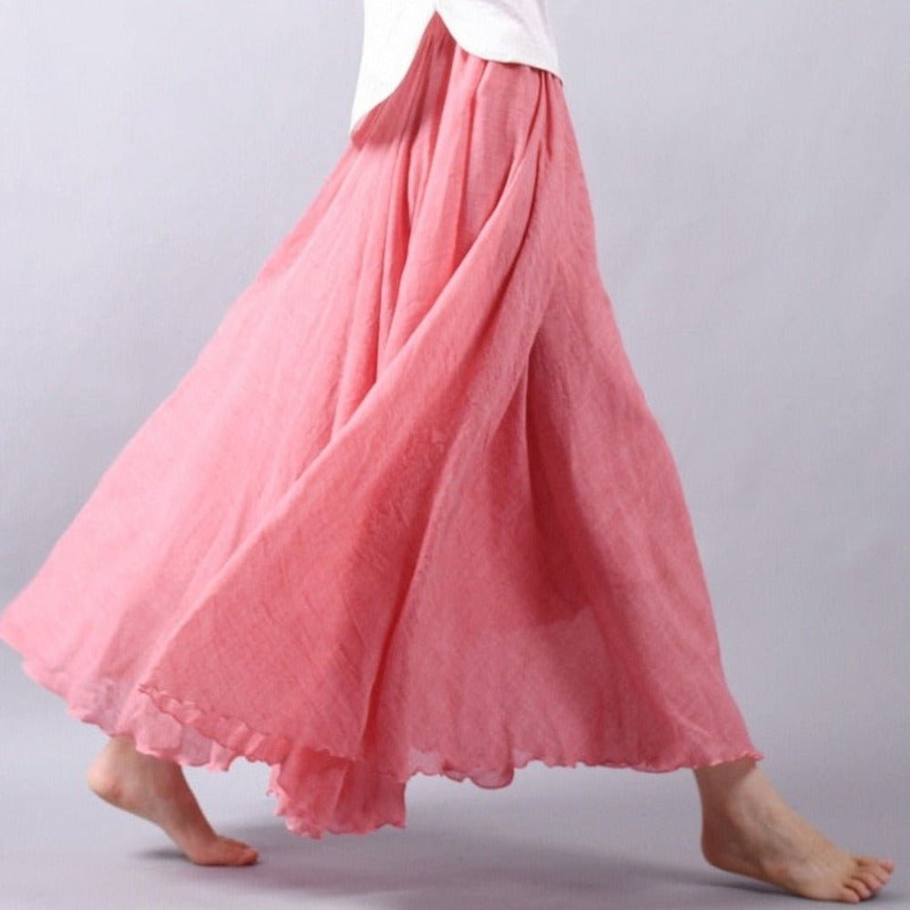 Elegant High Waist Linen Maxi Skirt - Body Central