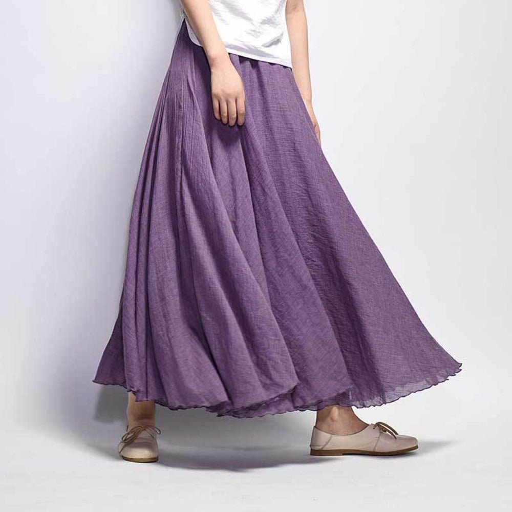 Elegant High Waist Linen Maxi Skirt - Body Central
