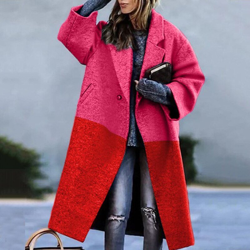 Elegant Outwear Single Button Loose Wool Coat - Body Central