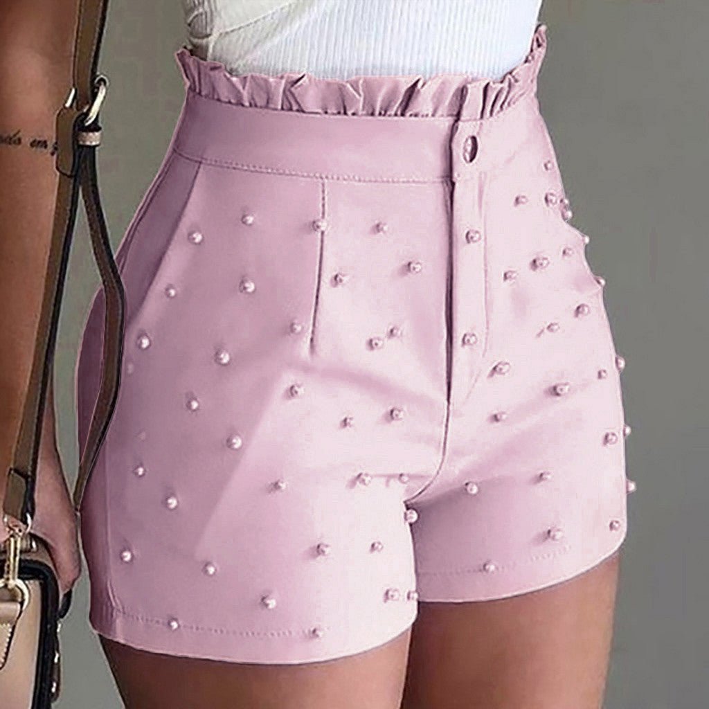 Embroidered Flares Skinny High Waist Shorts - Body Central