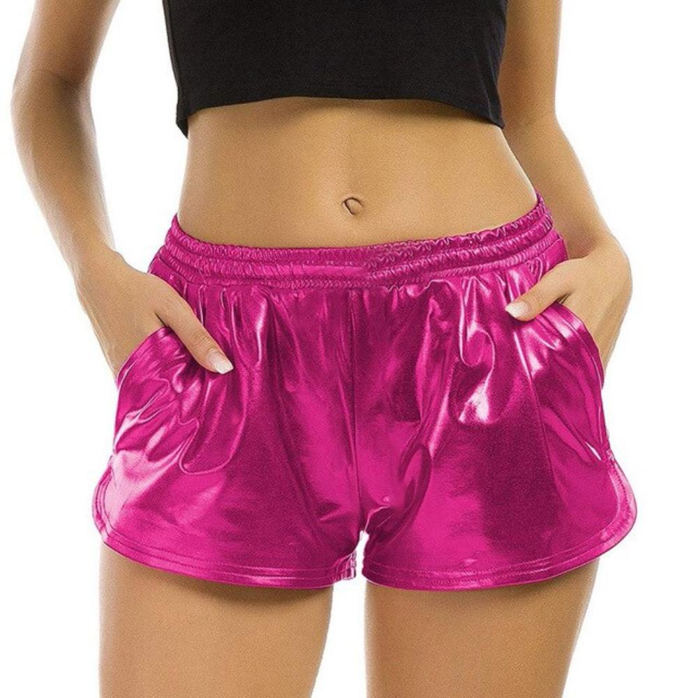 Fashion High Waist Sport Shiny Shorts - Body Central