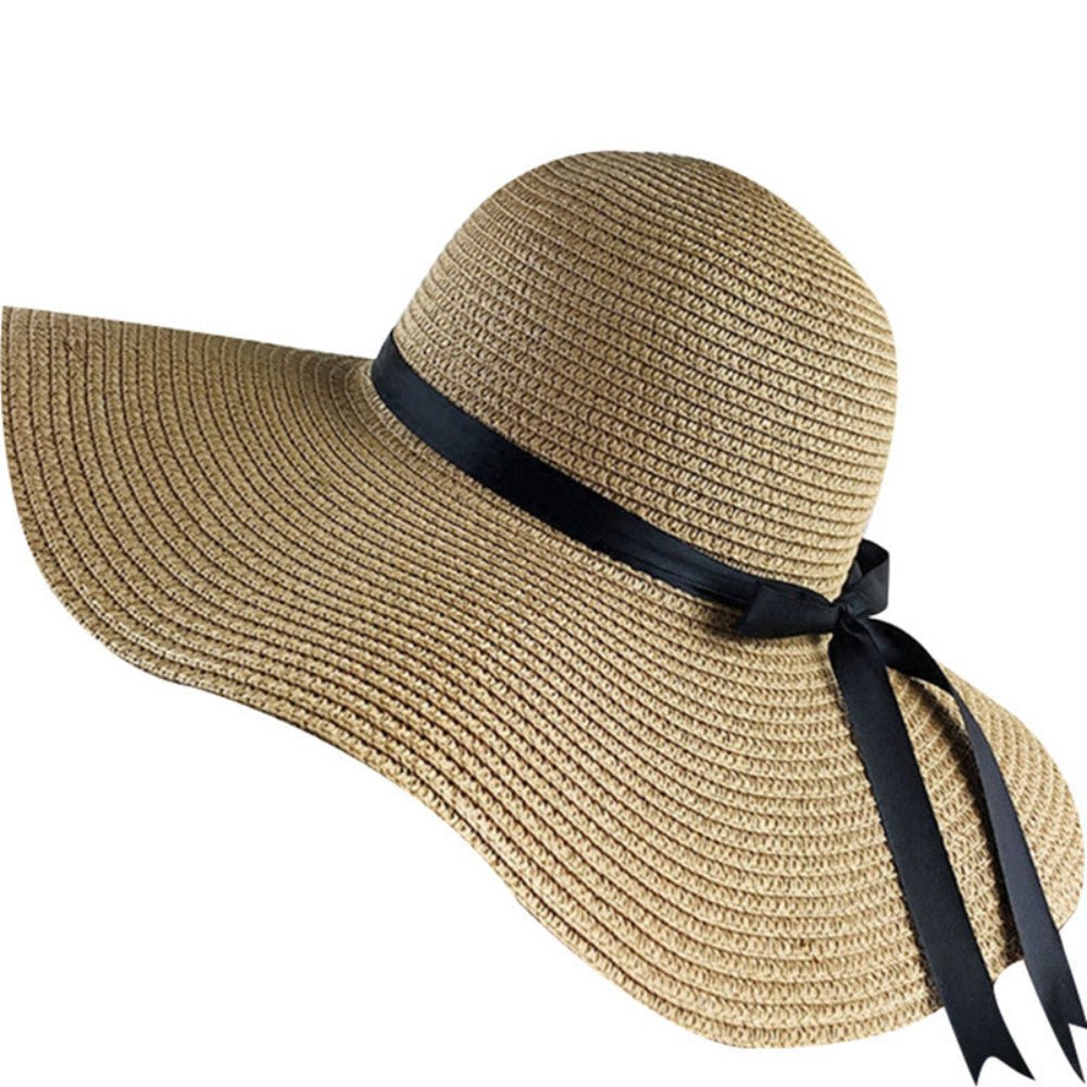 Foldable Wide Brim Floppy Straw Sun Hat - Body Central