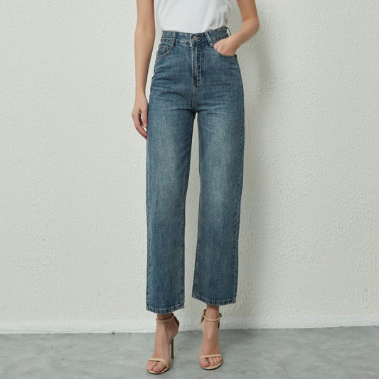 High Waist Wide Leg Straight Jeans - Body Central