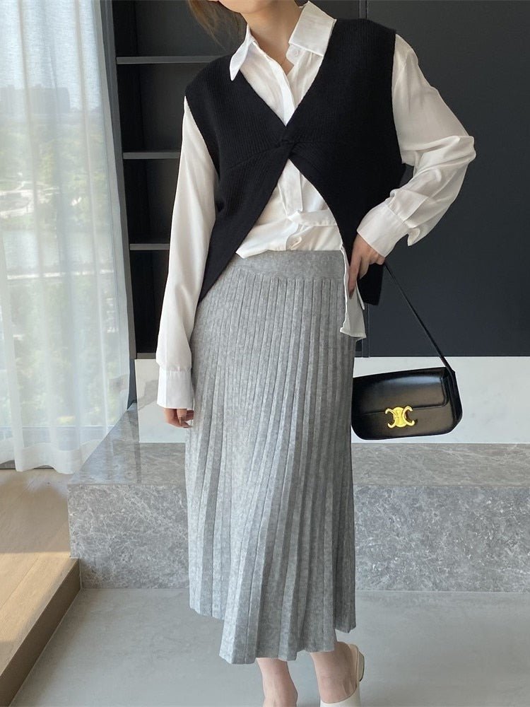 Knitted Slim Elastic Waist Skirt - Body Central